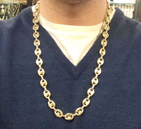 gucci gold link chain|puffed gucci link gold chain.